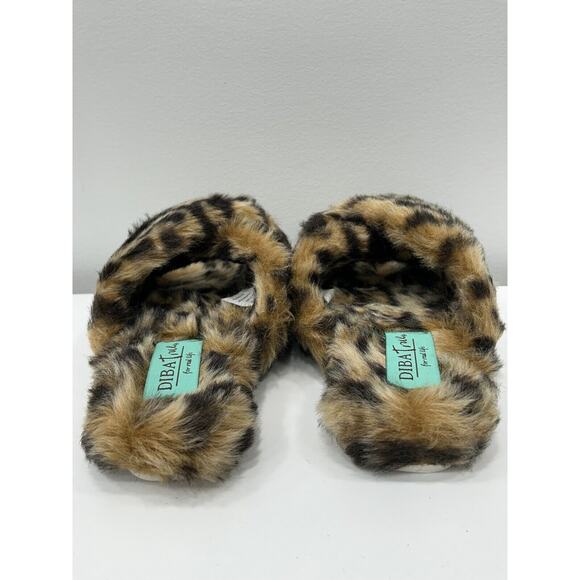 Diba True Cay Lee Size 6 Fuzzy Leopard Slipper Sandals Comfort New in Box - Picture 4 of 7